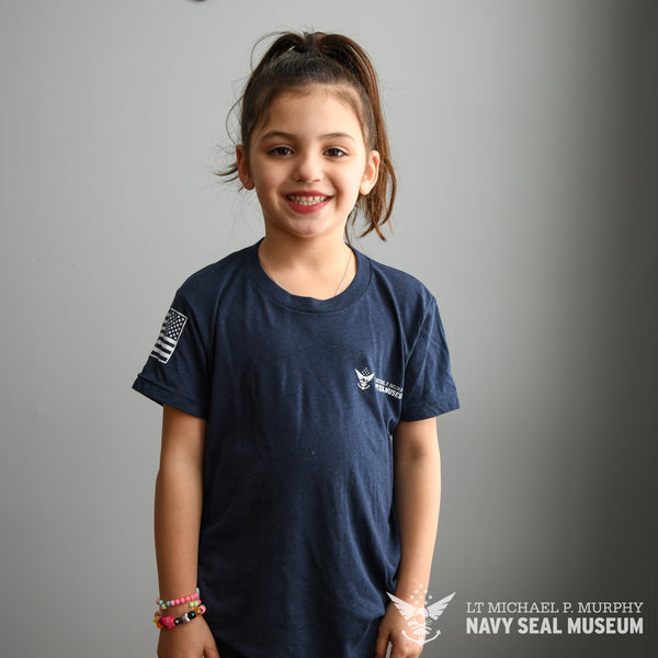 Burgundy Marl-Navy Trinity Seal Kids Ringer T-Shirt